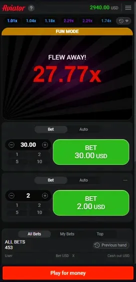 Aviator Game Screenshot on Mobile 2