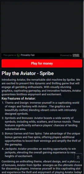 Aviator Game Screenshot on Mobile 3